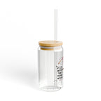 Faith-Inspired Sipper 3pcs  Drinking Glass with Straw and Bamboo Lid - 16oz