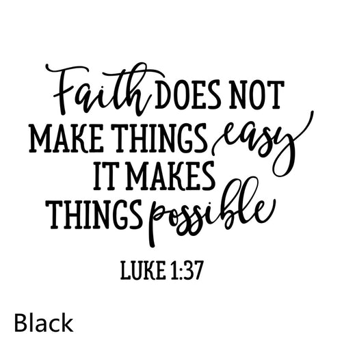 Biblical Faith Makes Things Possible Wall Decal | Luke 1:37 Christian PVC Sticker | ST. VON'S FLAIR