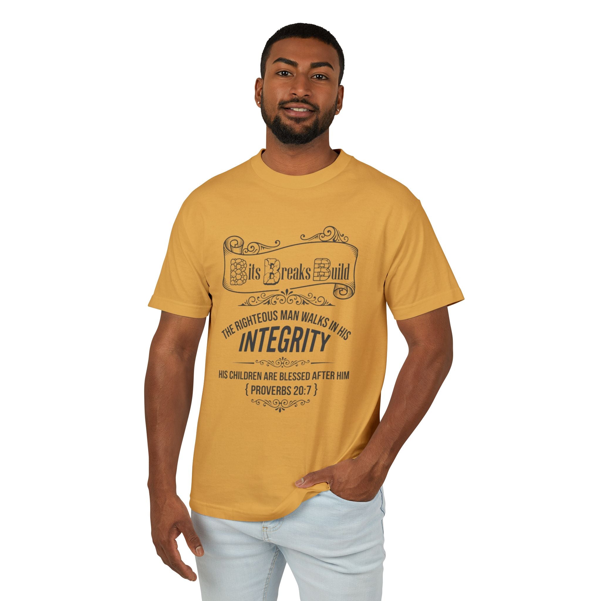 Proverbs 20:7 Bits & Breaks Build Integrity Tee | Faith-Based Scripture Shirt | ST. VON'S FLAIR