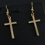 Faith Cross Dang Drop Simple Christian Cross Hook Earring