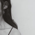 Faith Cross Dang Drop Simple Christian Cross Hook Earring