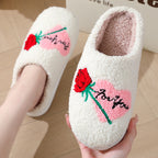 Women's Home Slippers Fashion Plush House Shoes For Hearts of  Love
