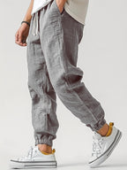 Cotton Blend Voyaging Joggers Slim-fit Ankle-tied Pants Sports Pants