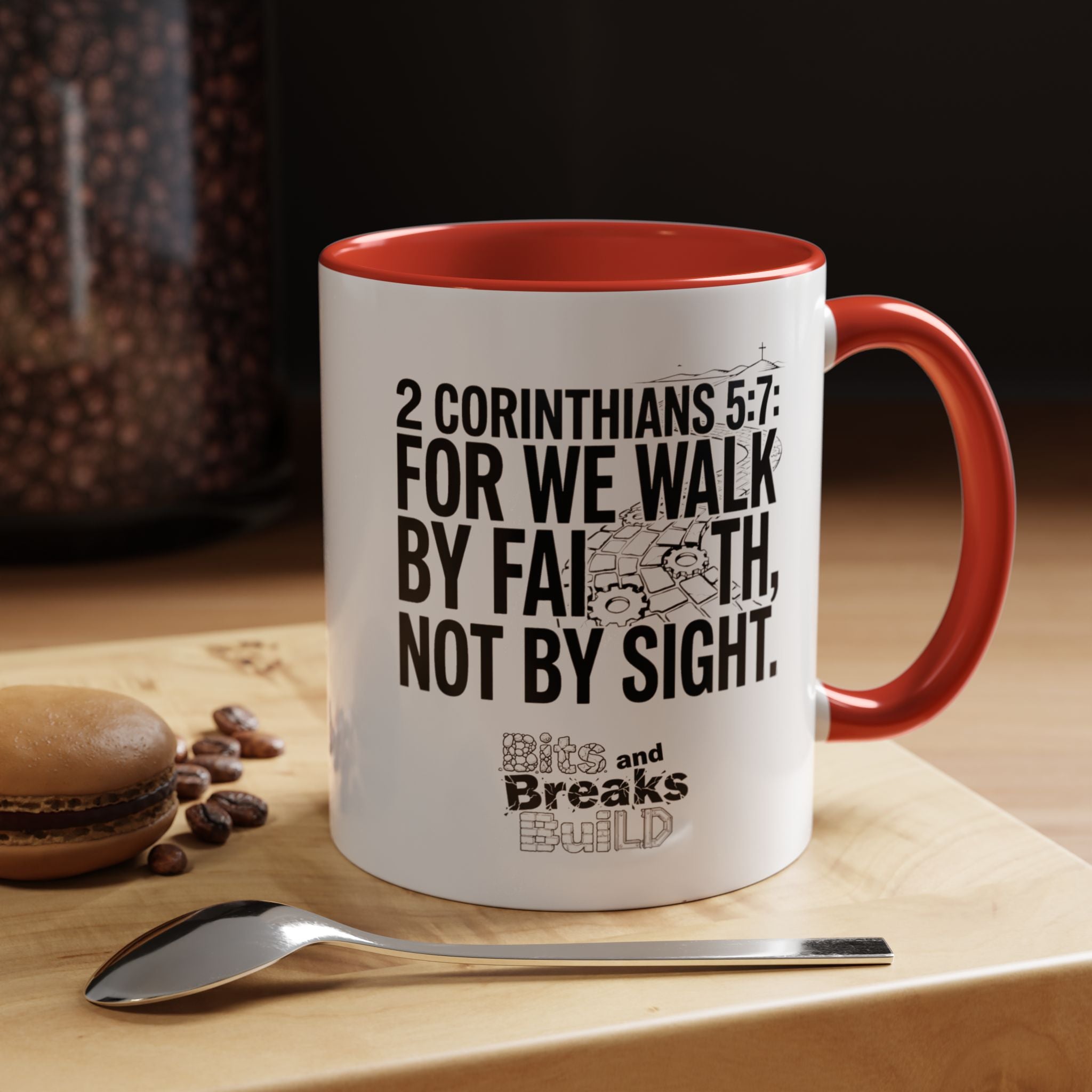 Walk by Faith | 2 Corinthians 5:7 Accent Coffee Mug 11oz | ST. VON'S FLAIR