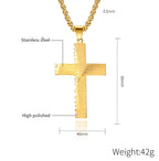 Christian Jesus Cross Necklace Double Thick