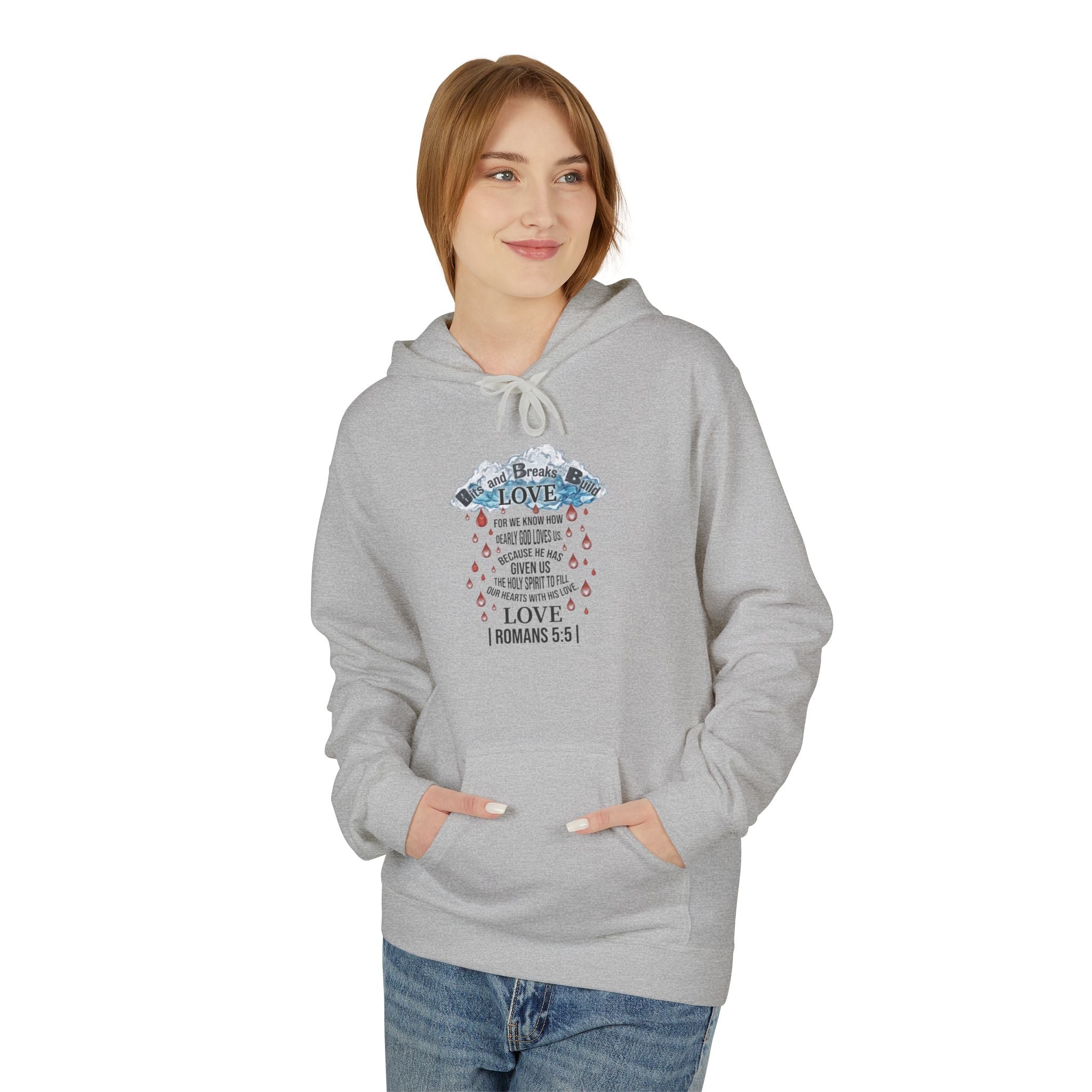 Romans 5:5 Raindrops of Love Hoodie | Christian Scripture Sweatshirt | ST. VON'S FLAIR