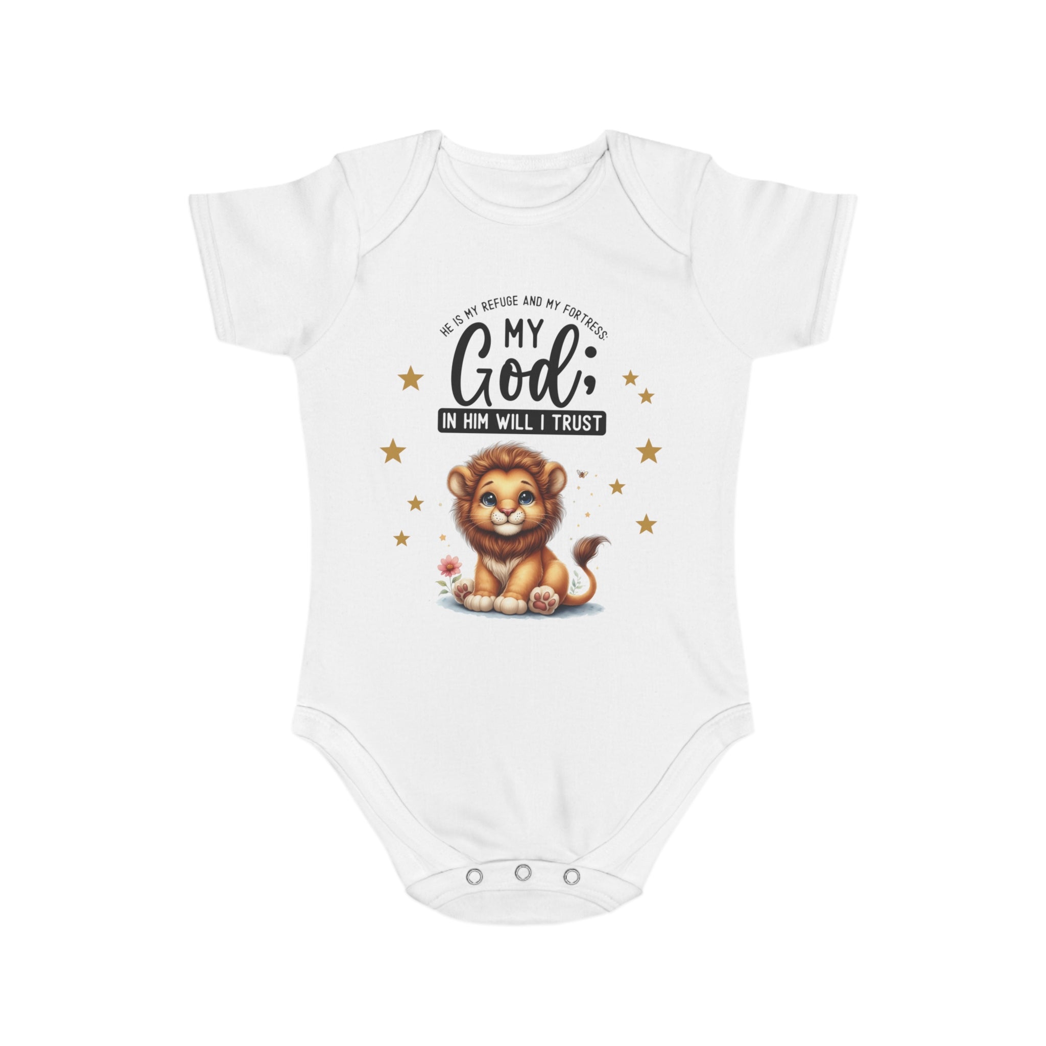 My God Baby Bodysuit - Trust in Him - Cute Bunny Baby Designed Onesies