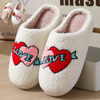Women's Home Slippers Fashion Plush House Shoes For Hearts of  Love