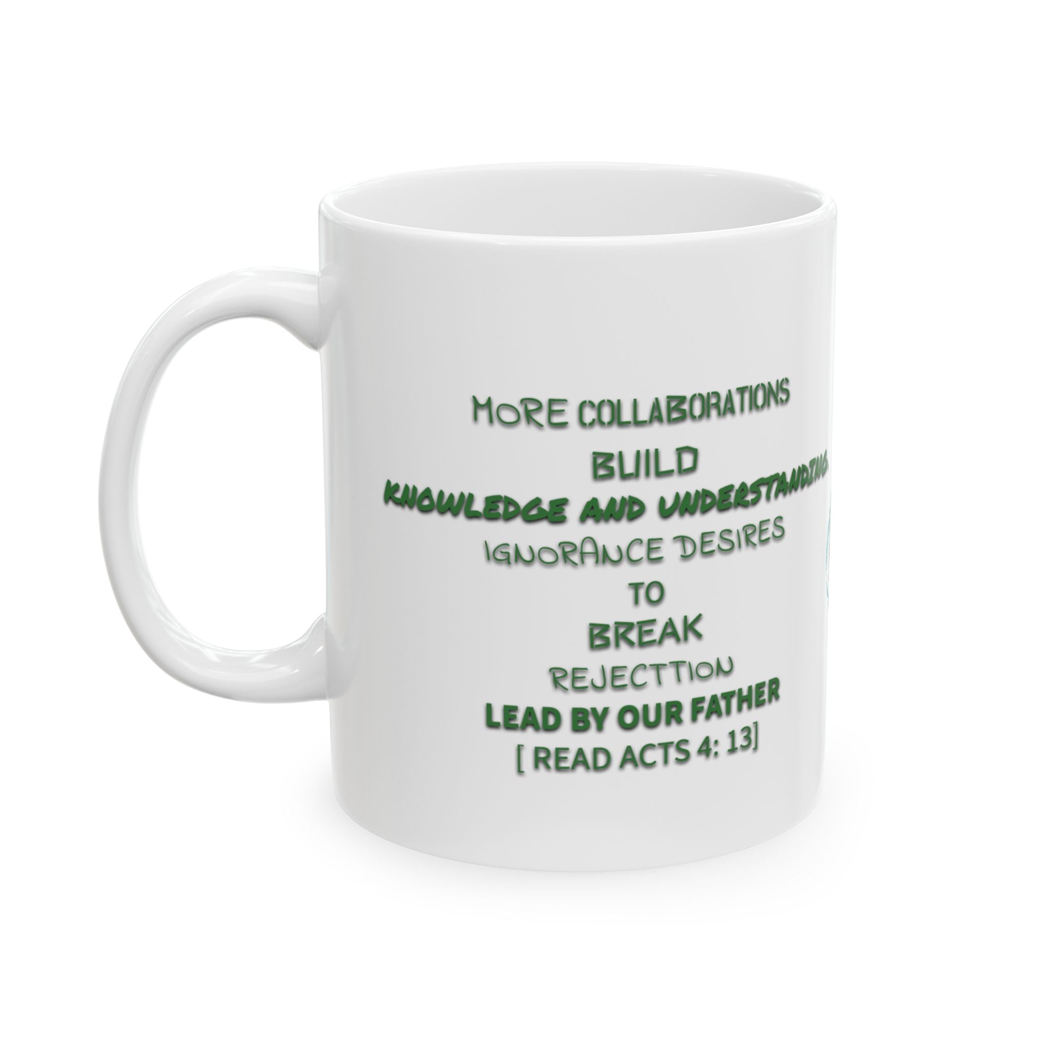 Green Aha Breaks Build Acts 4:13 Ceramic Mug 11oz Soulful Delights