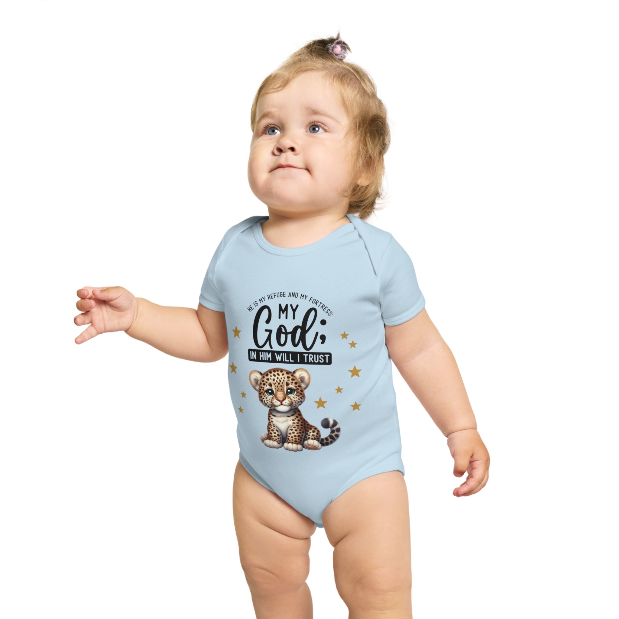 My God Baby Bodysuit - Trust in Him - Cute Tiger Designed Onesies