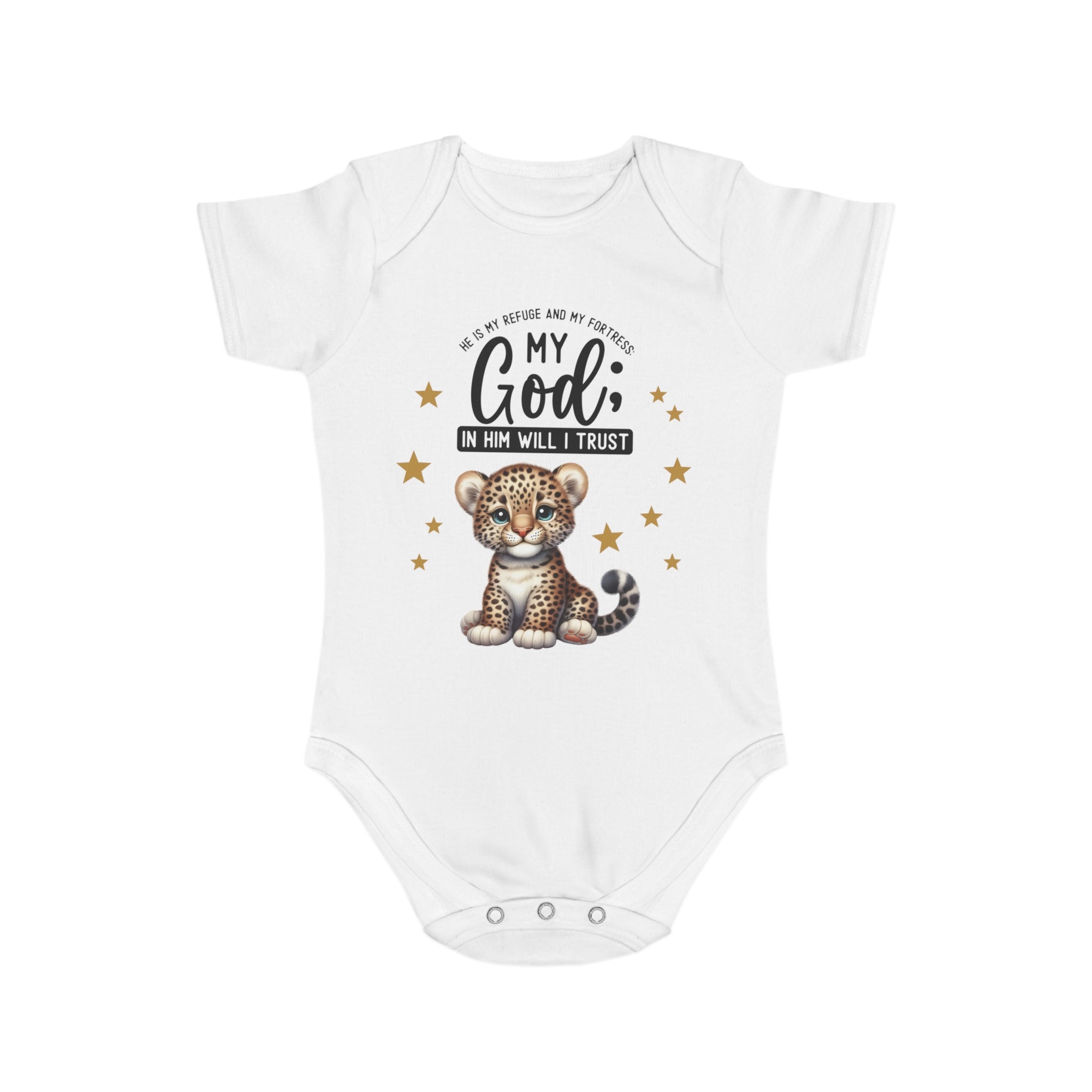 My God Baby Bodysuit - Trust in Him - Cute Tiger Designed Onesies