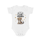 Toddler 1 Piece My God Baby Bodysuit - Trust in Him - Cute Fox Designed Onesies