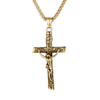 Christian Jesus Cross Pendant Religion Classic Unisex Titanium Steel Necklace