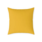 Christian Cross Scripture Yellow Throw Pillow — 2 Corinthians 5:7 & Luke 18:27