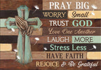 Home Painting Knitting Belt Wooden Frame God's Blessing Canvas