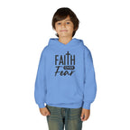 Youth Faith Over Fear Hoodie Kangaroo Pouch Active Wear