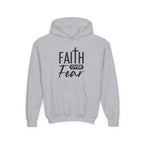 Youth Faith Over Fear Hoodie Kangaroo Pouch Active Wear