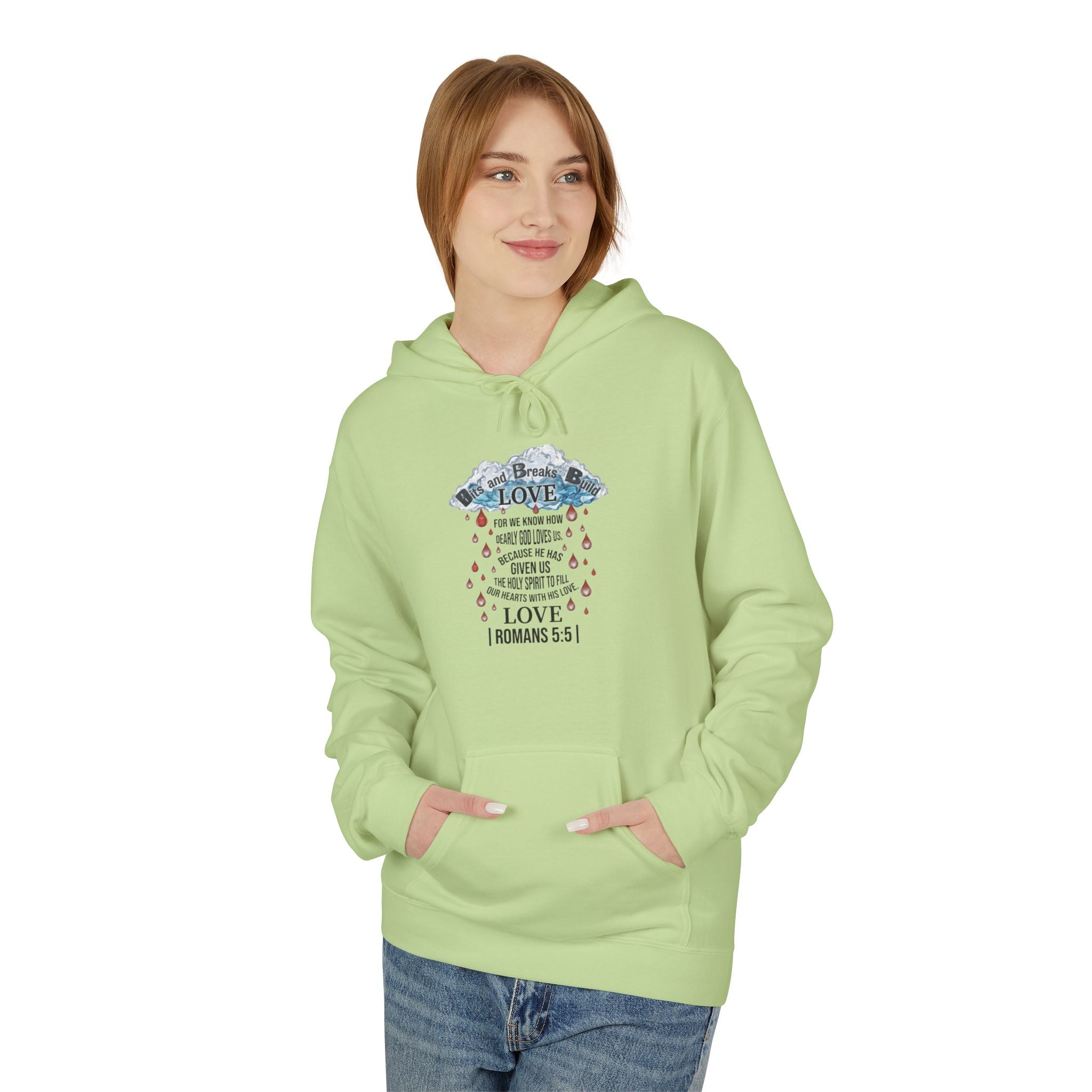 Romans 5:5 Raindrops of Love Hoodie | Christian Scripture Sweatshirt | ST. VON'S FLAIR