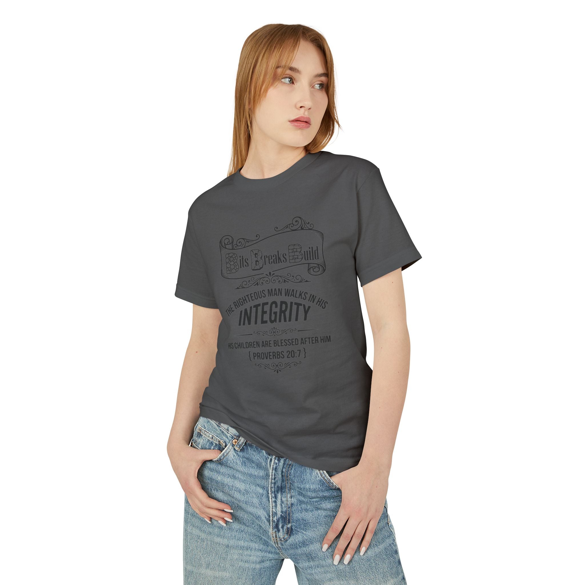 Proverbs 20:7 Bits & Breaks Build Integrity Tee | Faith-Based Scripture Shirt | ST. VON'S FLAIR