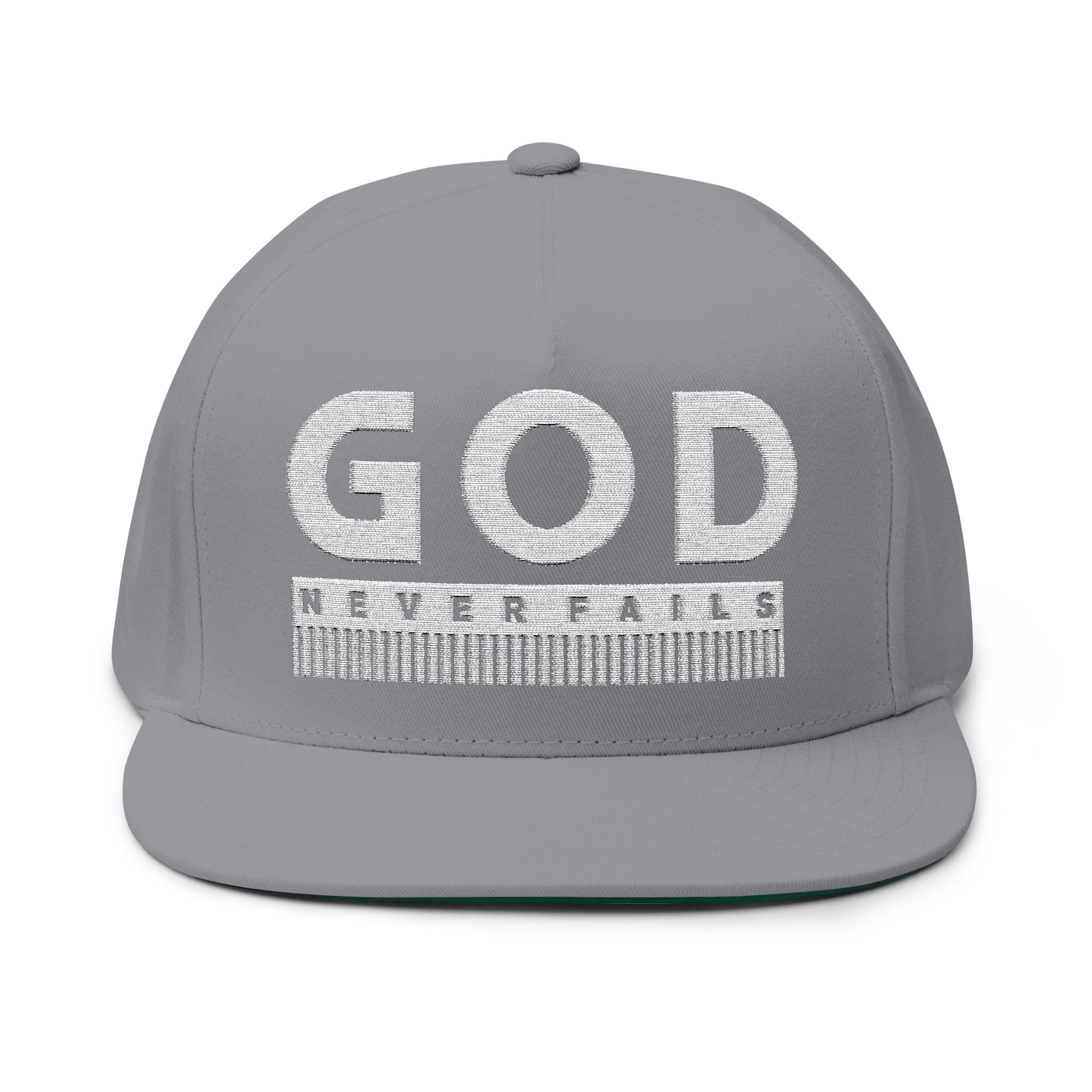 God Never Fails Embroidered Snapback Hat | Joshua 21:45 Faith Flat Bill Cap | ST. VON'S FLAIR