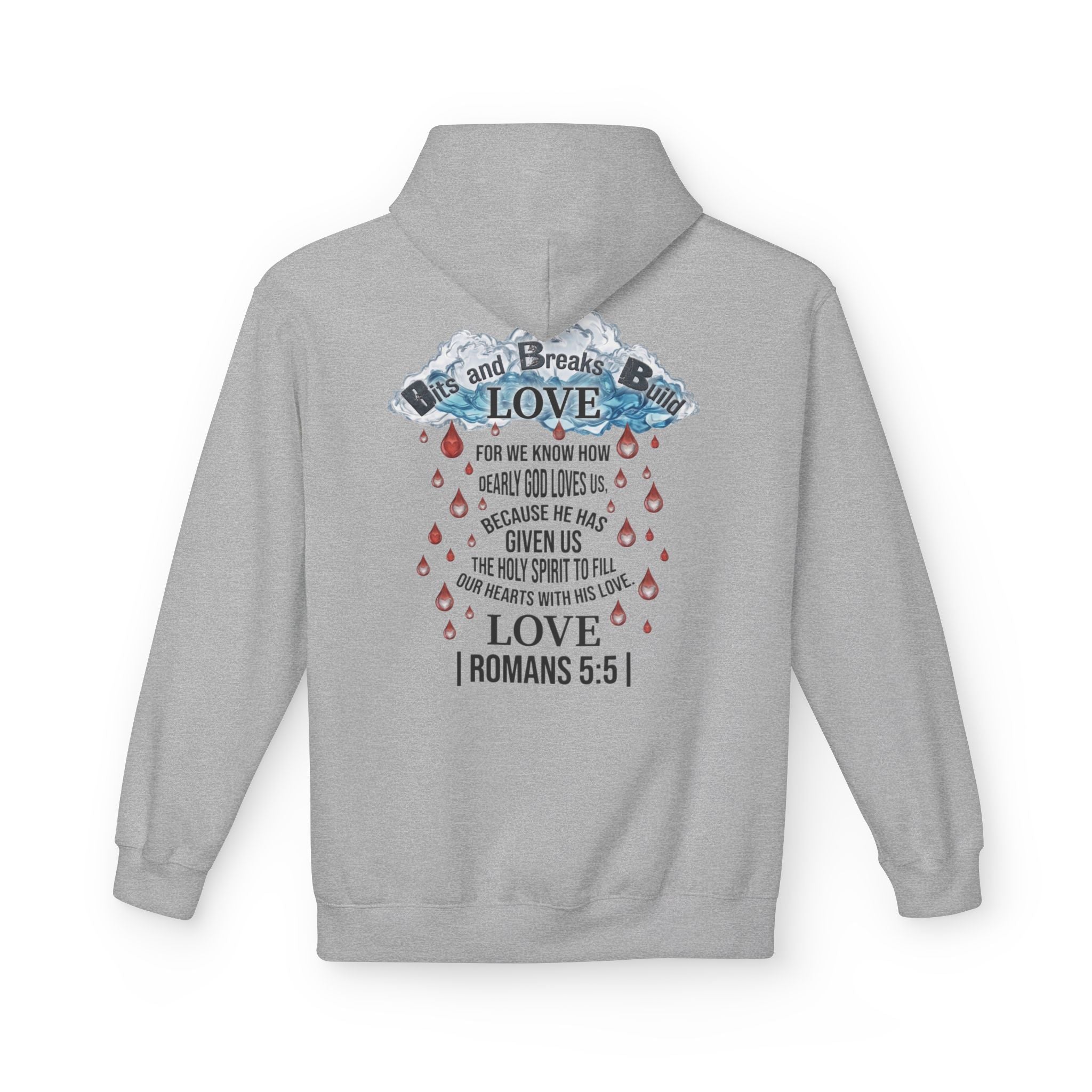 Romans 5:5 Raindrops of Love Hoodie | Christian Scripture Sweatshirt | ST. VON'S FLAIR