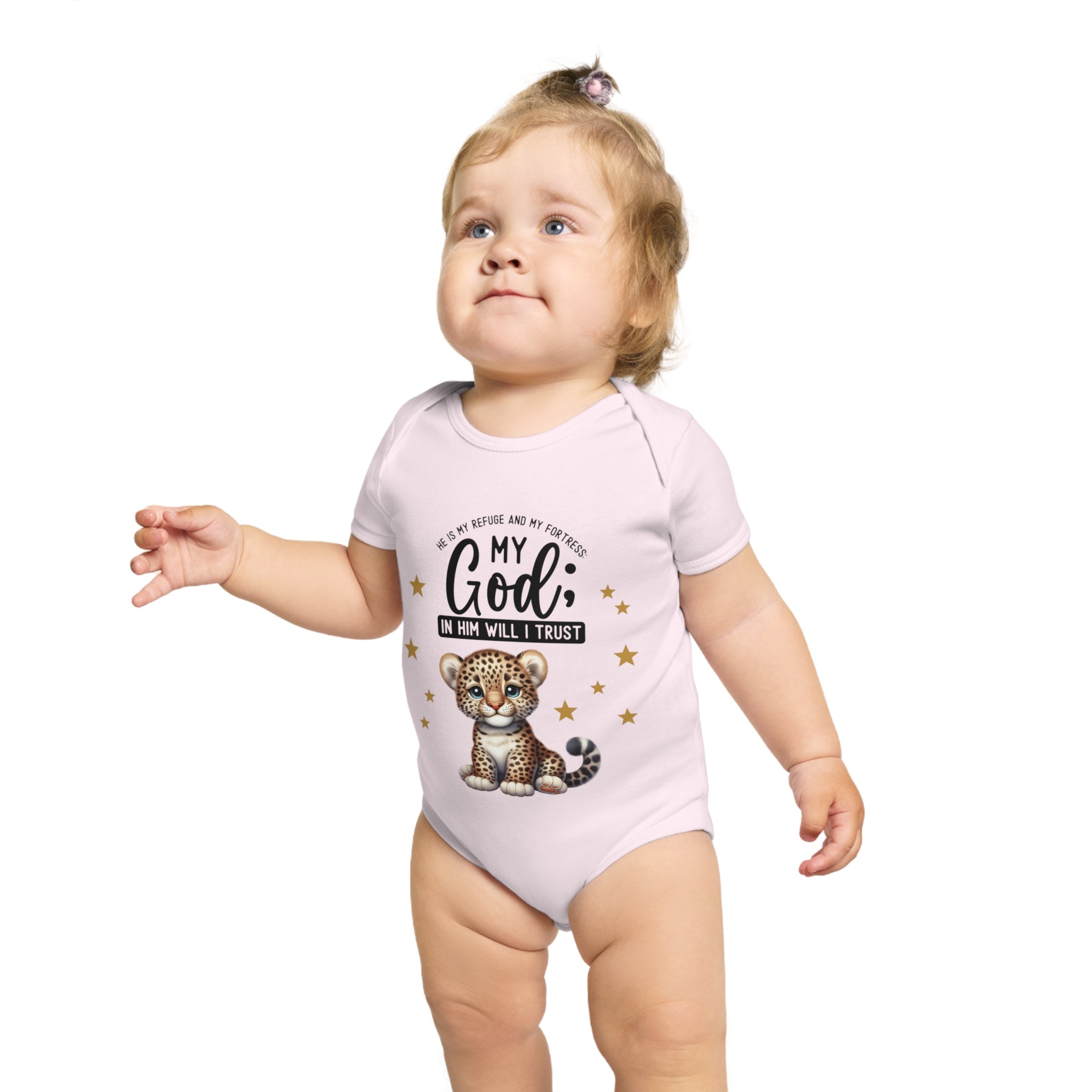My God Baby Bodysuit - Trust in Him - Cute Tiger Designed Onesies