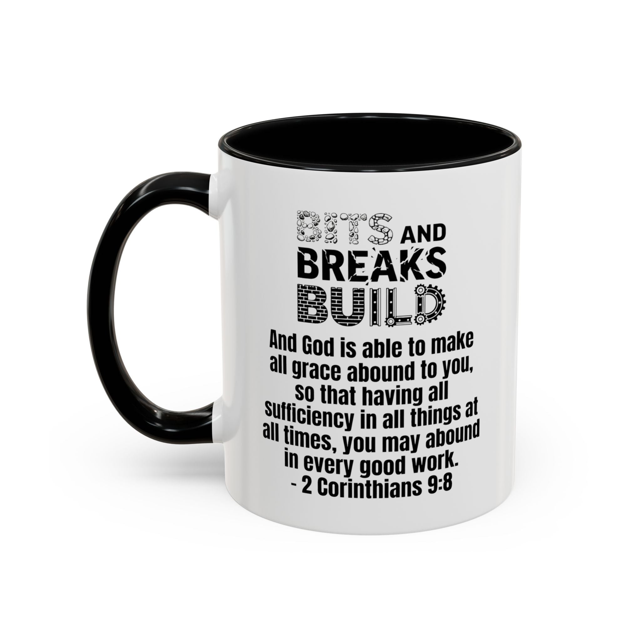 2 Corinthians 9:8 Accent Coffee Mug | Faith Two-Tone Ceramic Mug | ST. VON'S FLAIR