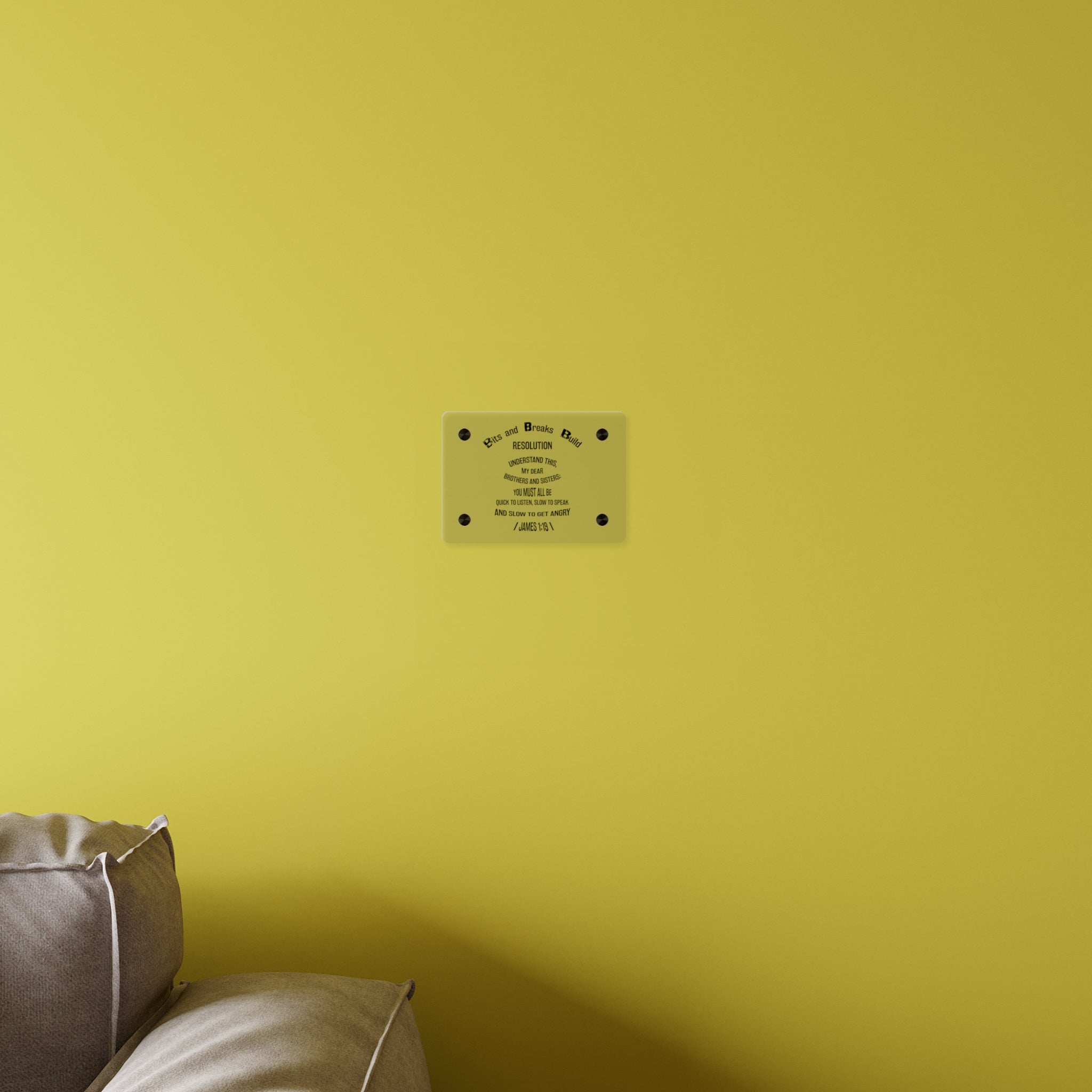 Inspirational Acrylic Wall Art Panels - James 1:19 Resolution, Home Decor, Religious Gifts, Motivational Artwork, Office Decor