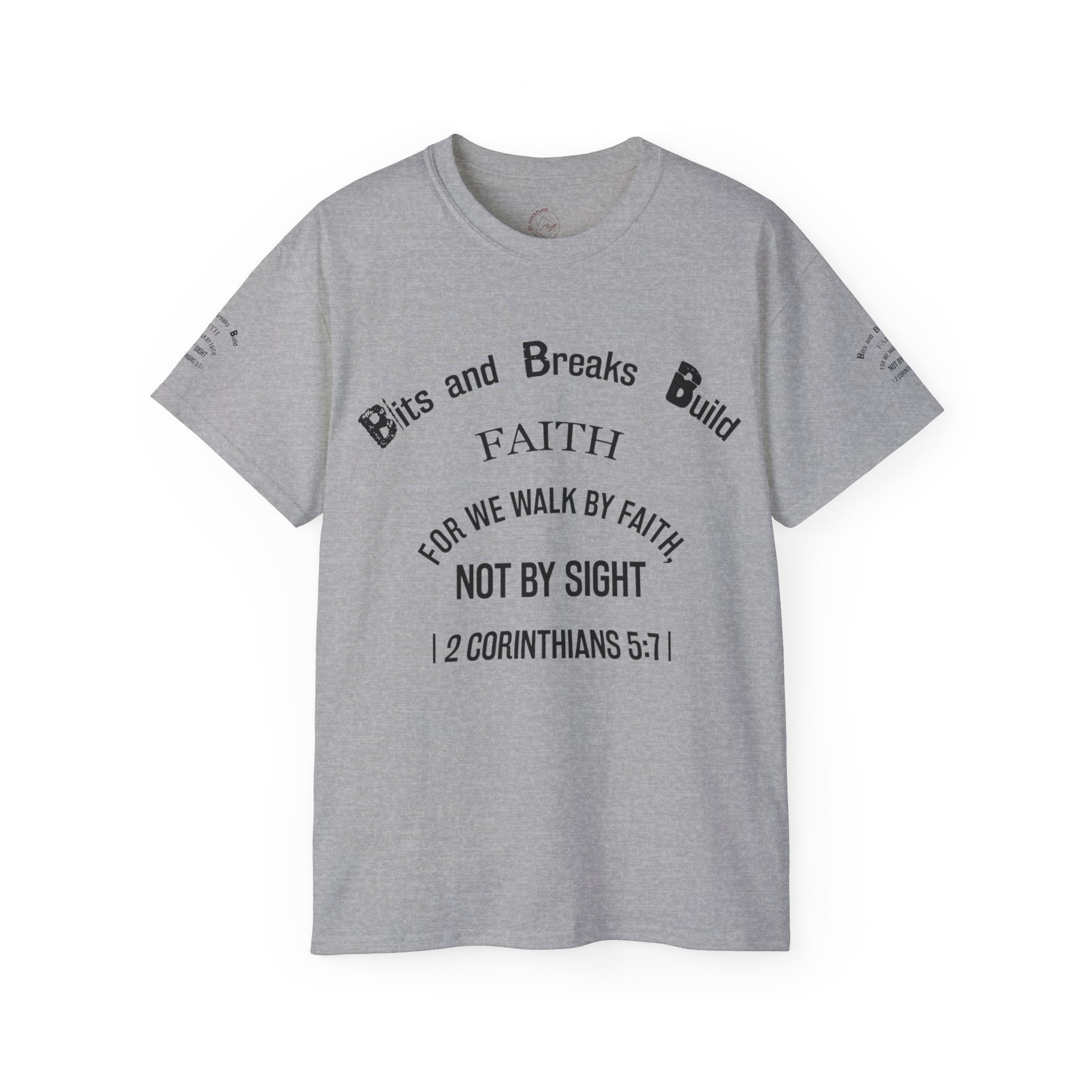 Faith Bits and Breaks Build Comfort T-Shirt Unisex Ultra Cotton Tee Light Weight Curved Collar