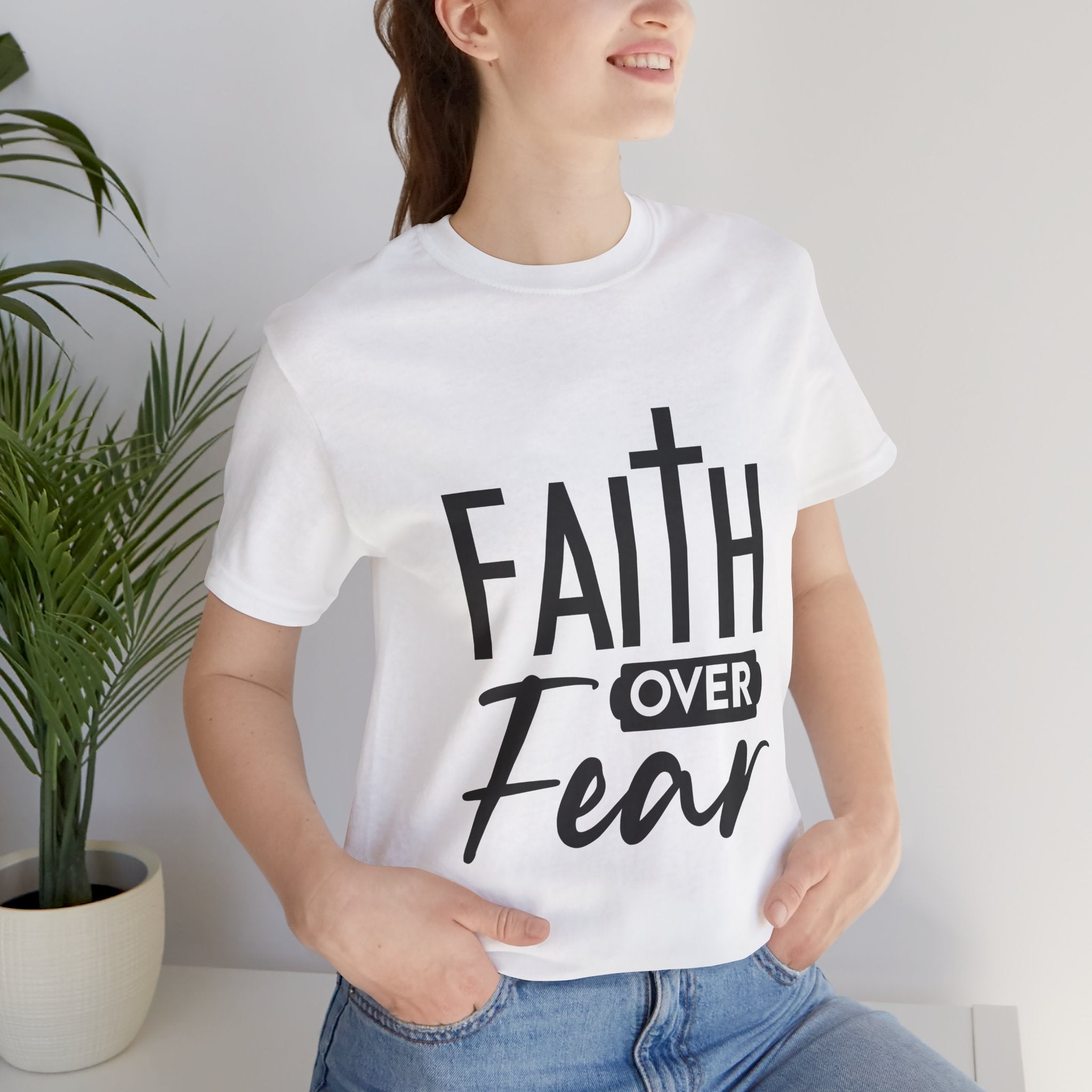 Faith over Fear Unisex Jersey Short Sleeve Tee