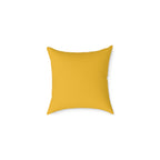 Christian Cross Scripture Yellow Throw Pillow — 2 Corinthians 5:7 & Luke 18:27