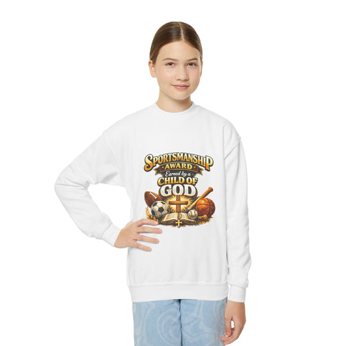 Child of God Youth Sweatshirt | Christian Kids Sports Apparel | Faith-Based Soccer Baseball Basketball Tee | Inspirational Religious Gift for Kids
