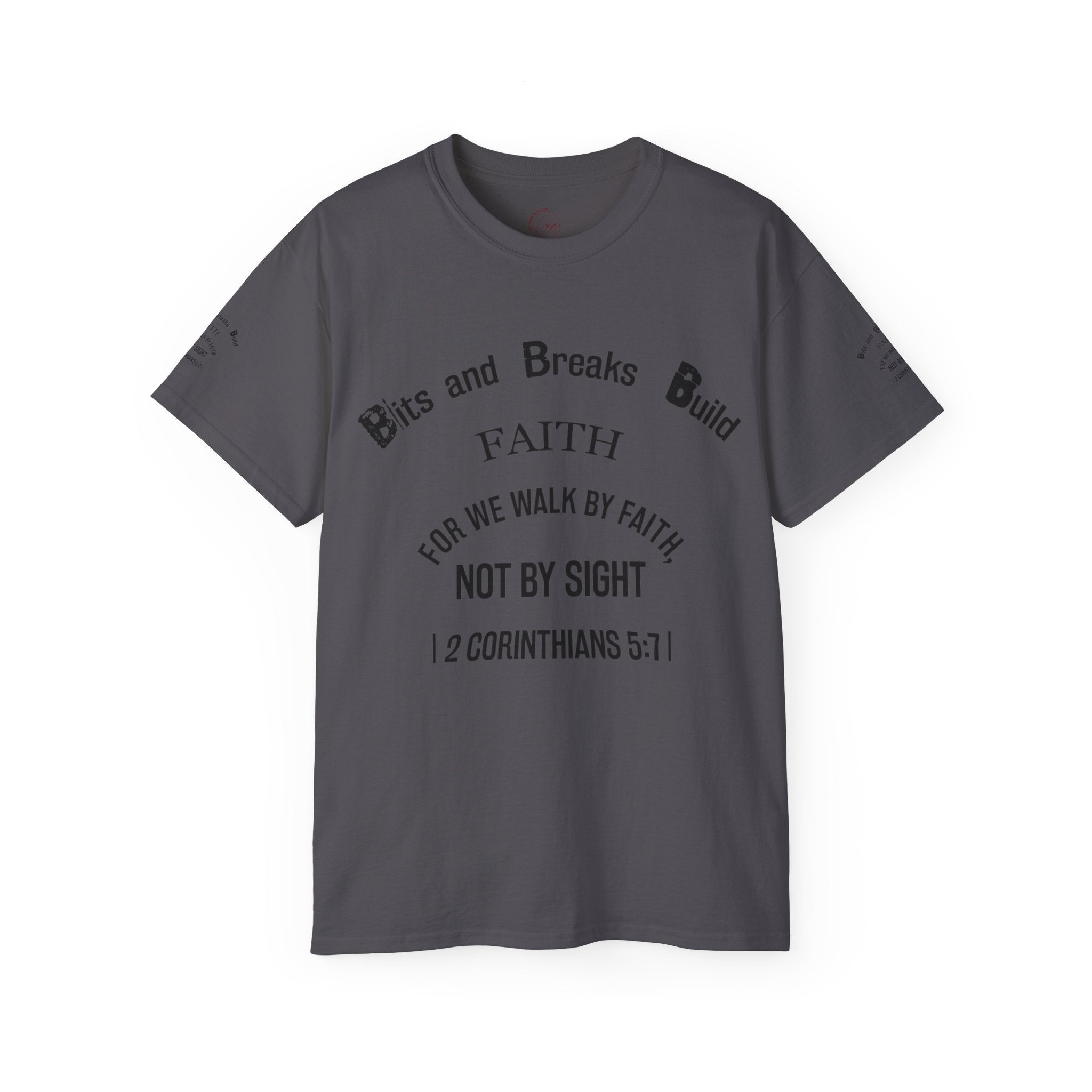 Faith Bits and Breaks Build Comfort T-Shirt Unisex Ultra Cotton Tee Light Weight Curved Collar