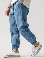 Cotton Blend Voyaging Joggers Slim-fit Ankle-tied Pants Sports Pants