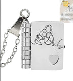 Book Pendant With Words Can Be Opened Love Book Titanium Steel Necklace