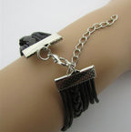 Handmade Love Dream 8 Word Faith Bracelet Bright Leather Rope Multi-Layer