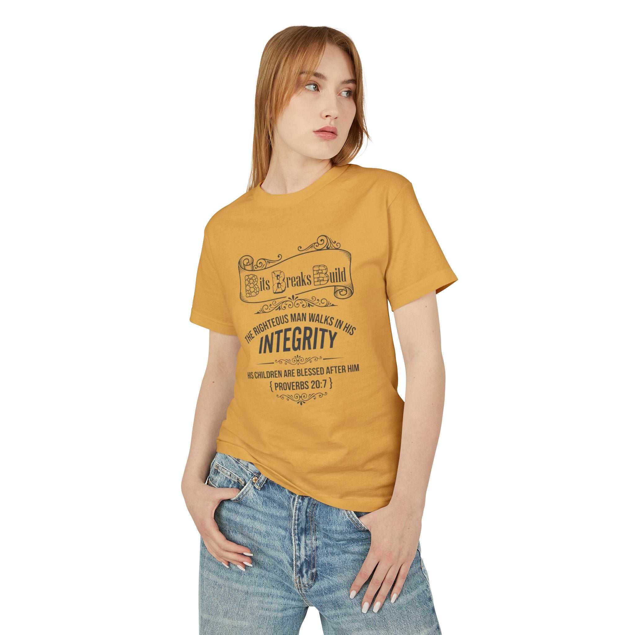 Proverbs 20:7 Bits & Breaks Build Integrity Tee | Faith-Based Scripture Shirt | ST. VON'S FLAIR