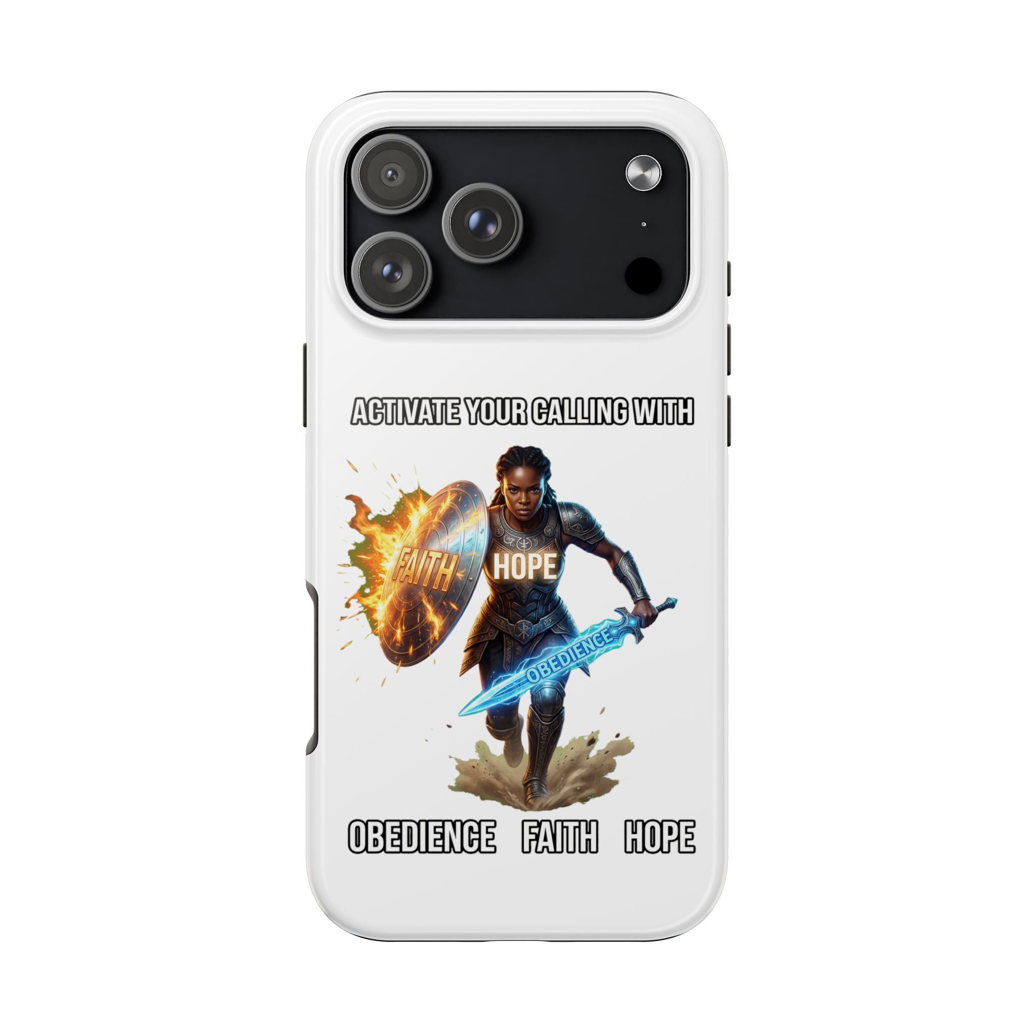 Spiritual Warrior Tough Phone Case | Faith-Inspired Christian iPhone Case | Lion of Judah Armor of God Design | Protective iPhone 17 Case