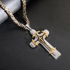 Men Jewelry Christian Trinity Latin Cross Necklace  Stainless Steel Three Layers Cross Pendants Necklaces Jewelry Gift