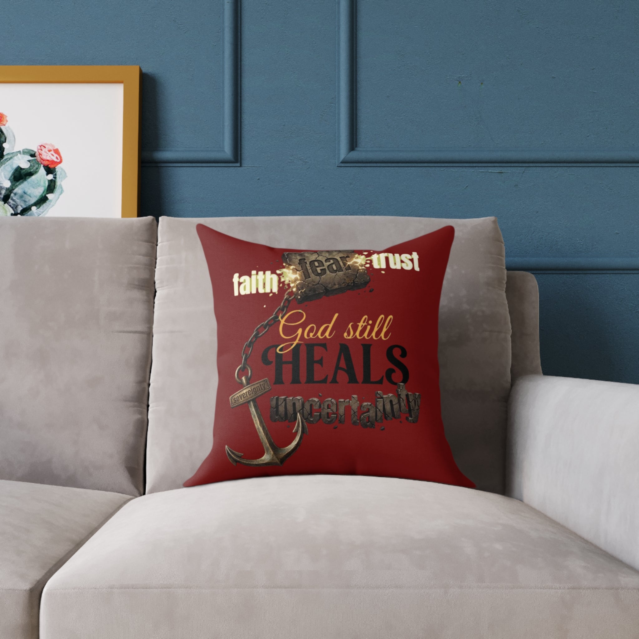 God Still Heals Pillow | Faith Scripture Throw Pillow 16" × 16" | ST. VON'S FLAIR