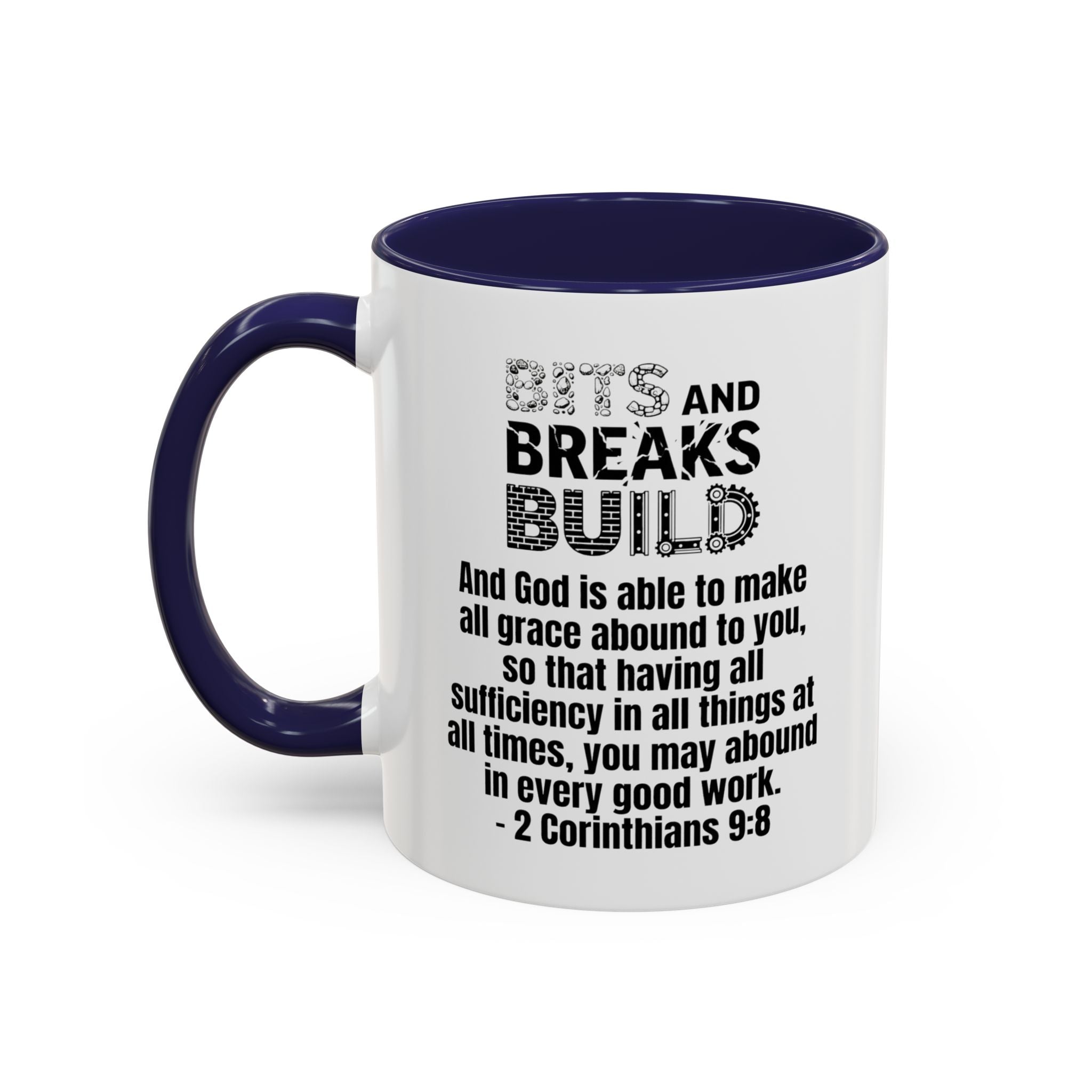 2 Corinthians 9:8 Accent Coffee Mug | Faith Two-Tone Ceramic Mug | ST. VON'S FLAIR