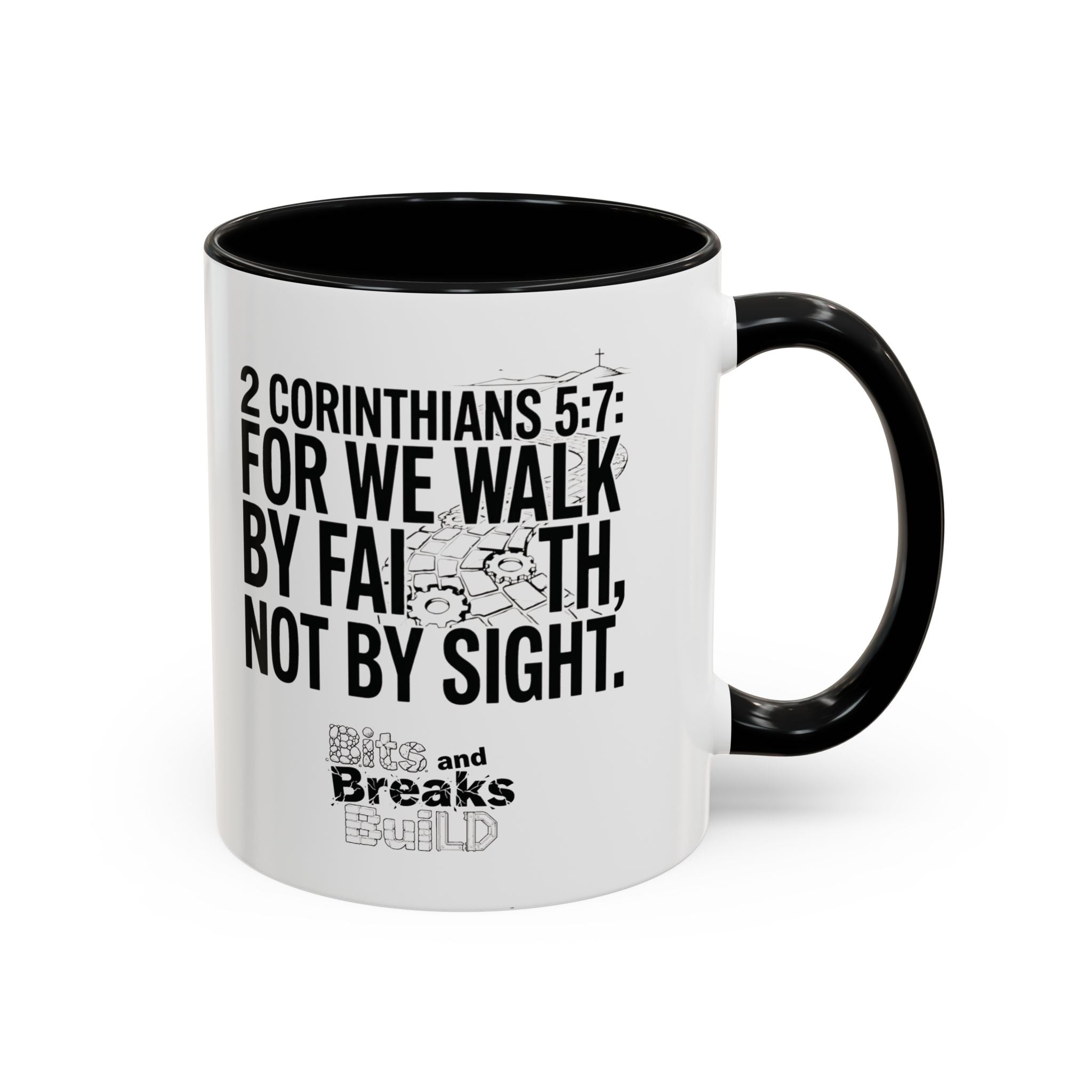 Walk by Faith | 2 Corinthians 5:7 Accent Coffee Mug 11oz | ST. VON'S FLAIR