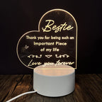 3D Heart Shaped Night Lamp - USB LED Table Light with Blessings | ST. VON'S FLAIR