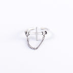 Cross and Chain Ring Handmade Design Female  Jewelry Pure Handmade Ring Tail Ring