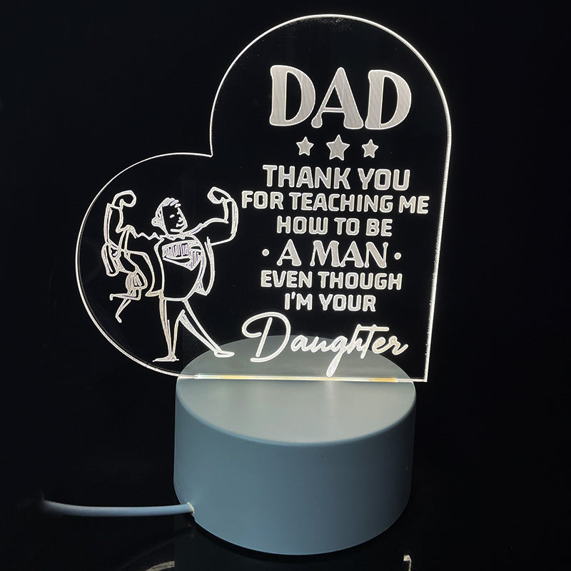 3D Heart Shaped Night Lamp - USB LED Table Light with Blessings | ST. VON'S FLAIR