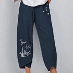Freedom Loose Earth Baggy Pants Ladies Elastic Waist Casual Wear