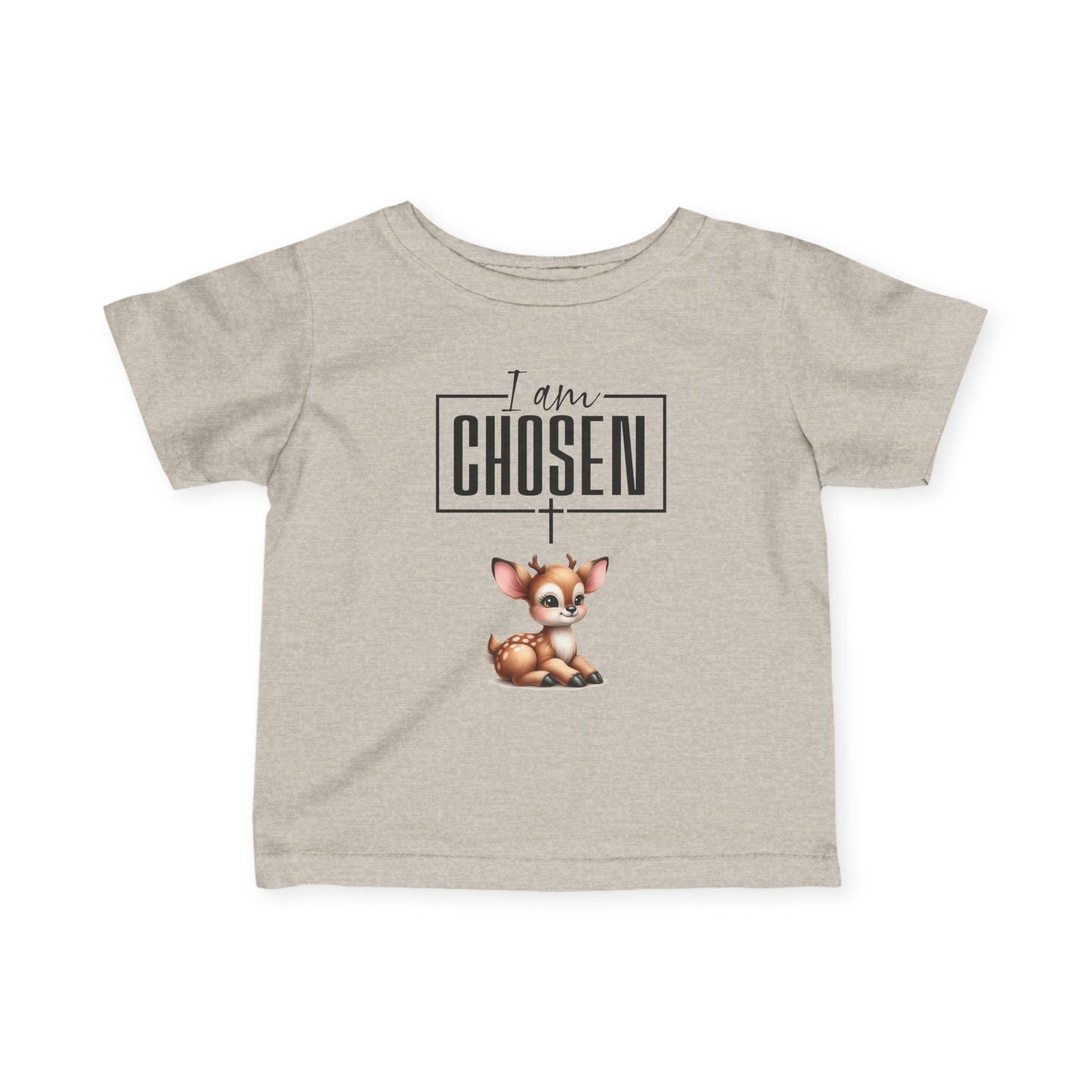 Infant Tee "I am Chosen" Cute Fawn Christian Baby Shirt