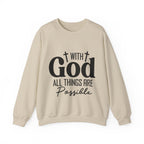 Christian All Things Are Possible Unisex Heavy Blend™ Crewneck Sweatshirt Unisex Ultra Cotton Tee Curved Neck