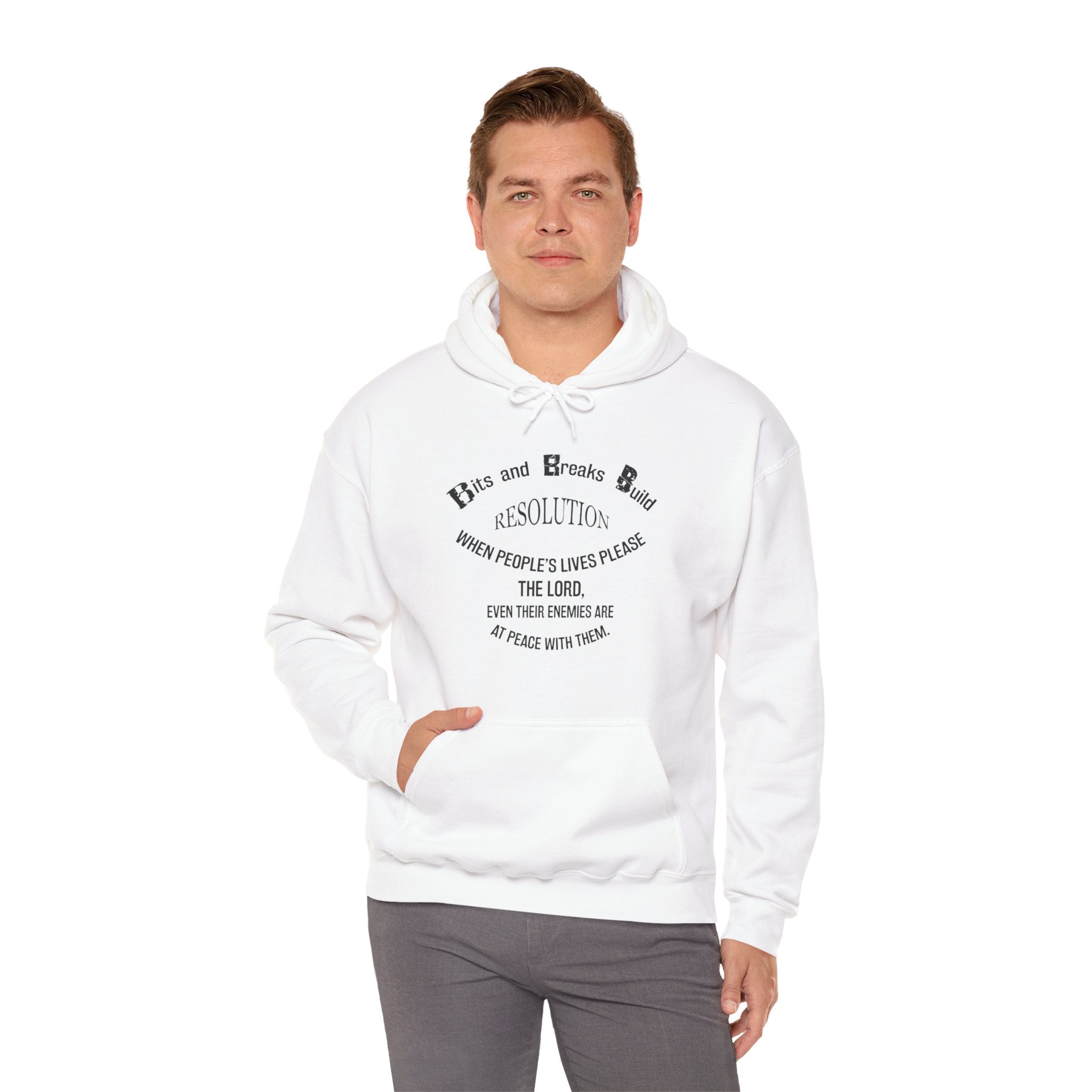 Biblical Quote Unisex Heavy Blend™ Hooded Sweatshirt Peaceful Resolution