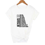 Christian Pull-Over Jesus Is Everything Short Sleeve Women Vintage Tops T -Shirt